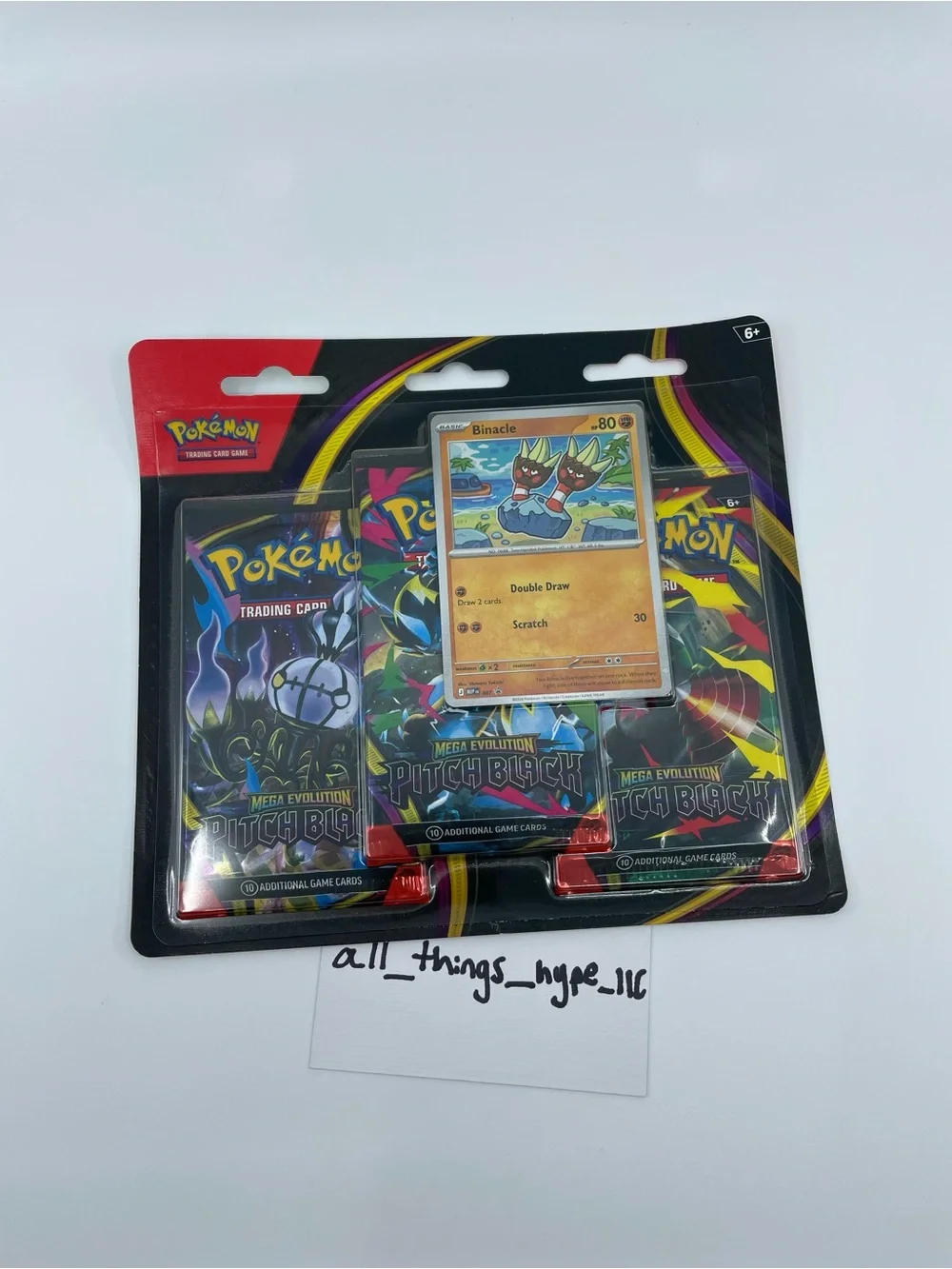 Pokémon TCG: Mega Evolution Pitch Black 3-Pack Blister Binacle Promo sealed